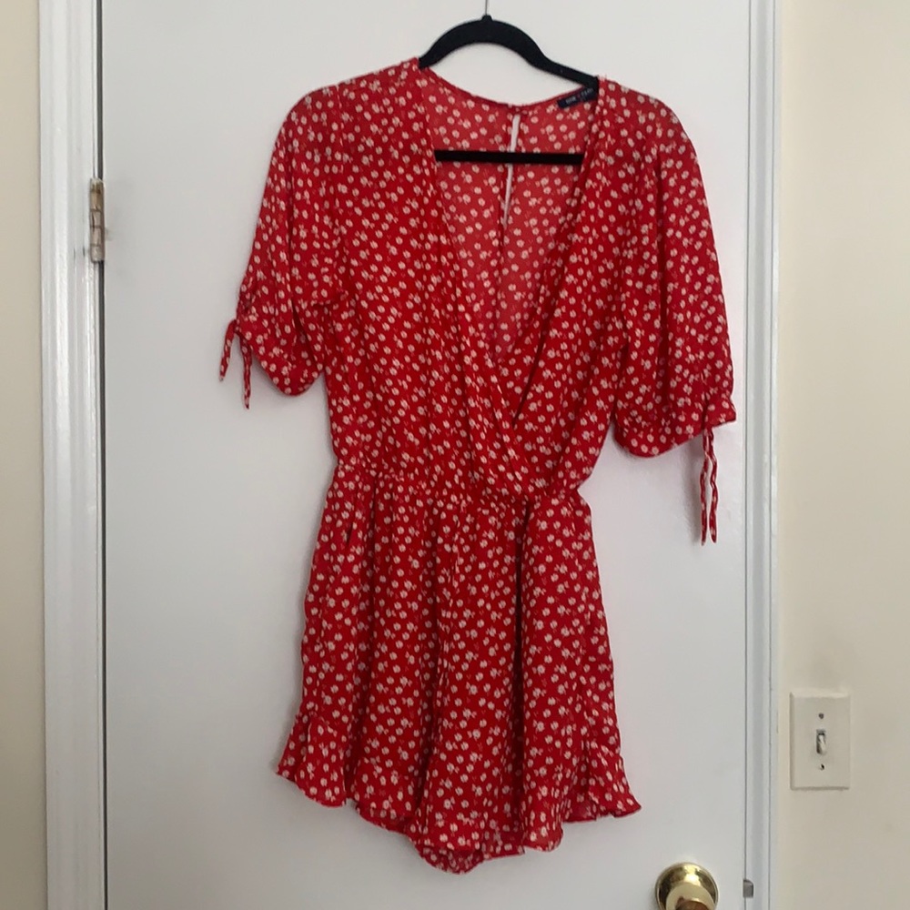 Red summer romper